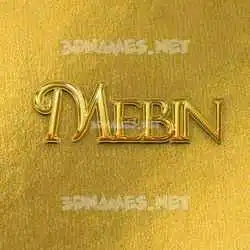 mebin in All Gold style - 3D name wallpaper