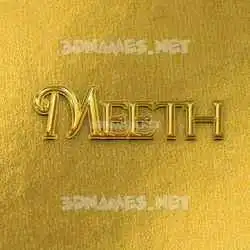 meeth in All Gold style - 3D name wallpaper