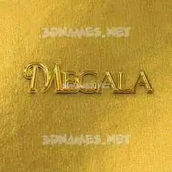 megala in All Gold style - 3D name wallpaper