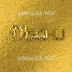 meghu in All Gold style - 3D name wallpaper