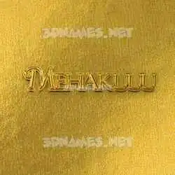 mehakuuu in All Gold style - 3D name wallpaper