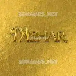 mehar in All Gold style - 3D name wallpaper