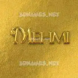 mehmi in All Gold style - 3D name wallpaper