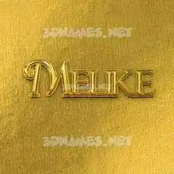 melike in All Gold style - 3D name wallpaper