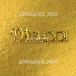 melodi in All Gold style - 3D name wallpaper