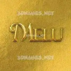 melu in All Gold style - 3D name wallpaper