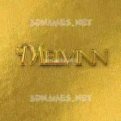 melvinn in All Gold style - 3D name wallpaper