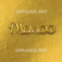 memoo in All Gold style - 3D name wallpaper
