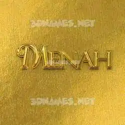 menah in All Gold style - 3D name wallpaper