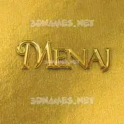 menaj in All Gold style - 3D name wallpaper