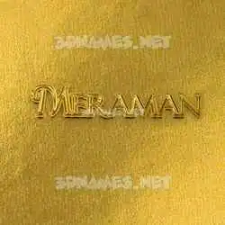 meraman in All Gold style - 3D name wallpaper