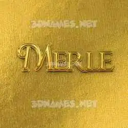 merle in All Gold style - 3D name wallpaper