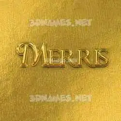 merris in All Gold style - 3D name wallpaper
