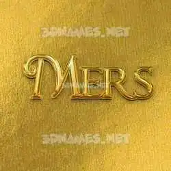 mers in All Gold style - 3D name wallpaper
