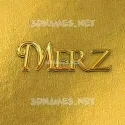 merz in All Gold style - 3D name wallpaper