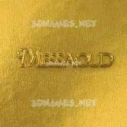 messaoud in All Gold style - 3D name wallpaper