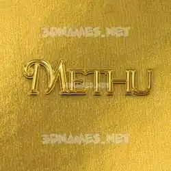 methu in All Gold style - 3D name wallpaper