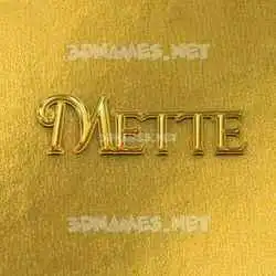 mette in All Gold style - 3D name wallpaper
