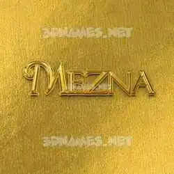 mezna in All Gold style - 3D name wallpaper