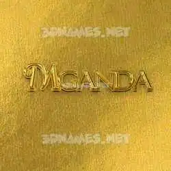 mganda in All Gold style - 3D name wallpaper