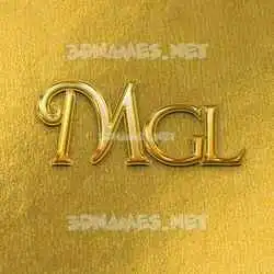 mgl in All Gold style - 3D name wallpaper