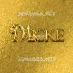 micke in All Gold style - 3D name wallpaper