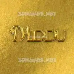 middu in All Gold style - 3D name wallpaper