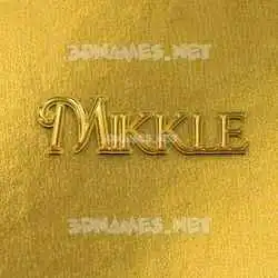 mikkle in All Gold style - 3D name wallpaper