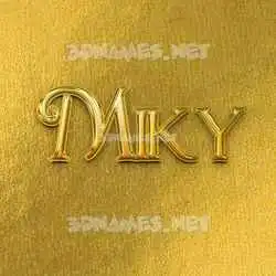 miky in All Gold style - 3D name wallpaper