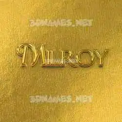milroy in All Gold style - 3D name wallpaper
