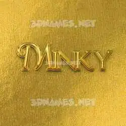 minky in All Gold style - 3D name wallpaper