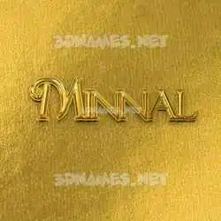 minnal in All Gold style - 3D name wallpaper