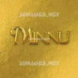 minnu in All Gold style - 3D name wallpaper