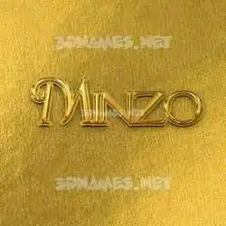 minzo in All Gold style - 3D name wallpaper