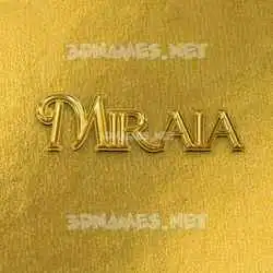 miraia in All Gold style - 3D name wallpaper