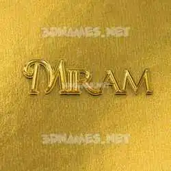 miram in All Gold style - 3D name wallpaper