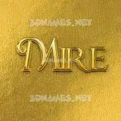 mire in All Gold style - 3D name wallpaper