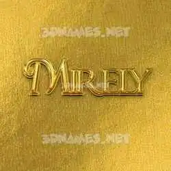 mirely in All Gold style - 3D name wallpaper