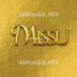 missu in All Gold style - 3D name wallpaper