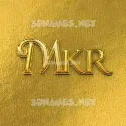 mkr in All Gold style - 3D name wallpaper