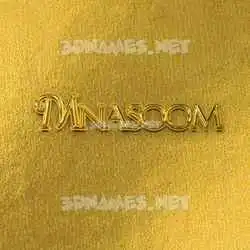 mnasoom in All Gold style - 3D name wallpaper
