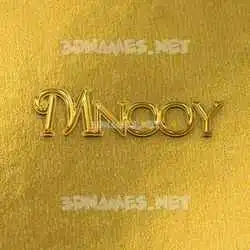 mnooy in All Gold style - 3D name wallpaper