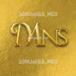 mns in All Gold style - 3D name wallpaper