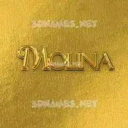 molina in All Gold style - 3D name wallpaper