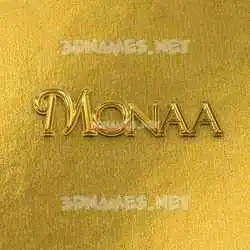 monaa in All Gold style - 3D name wallpaper