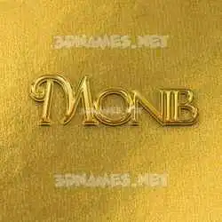 monib in All Gold style - 3D name wallpaper