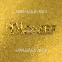 monsef in All Gold style - 3D name wallpaper