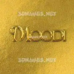 moodi in All Gold style - 3D name wallpaper