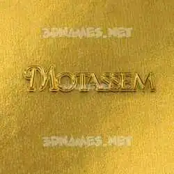 motassem in All Gold style - 3D name wallpaper