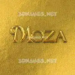moza in All Gold style - 3D name wallpaper